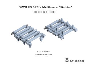 画像1: E.T.MODEL[P35-091]1/35 WWII アメリカ M4シャーマン中戦車用 「スケルトン」可動式履帯(3Dプリント製) (1)