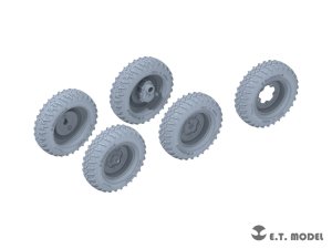 画像2: E.T.MODEL[P35-136]1/35 WWII ドイツ シュビムワーゲン166型用自重変形タイヤ 幅広タイプ(タミヤ用) (2)