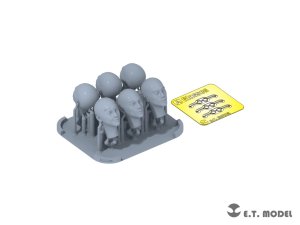 画像2: E.T.MODEL[P35-340]1/35 汎用 アジア系フィギュアヘッドセット タイプ2(6個入) (2)