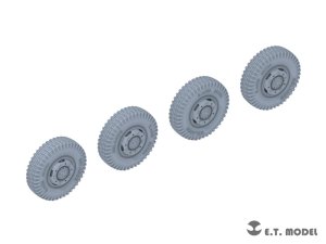 画像4: E.T.MODEL[P35-102]1/35 WWII ドイツ重装甲車Sd.Kfz.234用小径ホイール自重変形タイヤセットType.2(3Dプリンター ドラゴン用) (4)