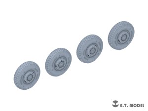 画像4: E.T.MODEL[P35-105]1/35 WWII ドイツ重装甲車Sd.Kfz.234用大径ホイール自重変形タイヤセットType.5(3Dプリンター ドラゴン用) (4)