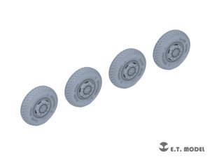 画像4: E.T.MODEL[P35-108]1/35 WWII ドイツ重装甲車Sd.Kfz.234用大径ホイール自重変形タイヤセットType.8(3Dプリンター ドラゴン用) (4)