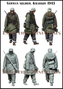 画像2: エボリューション[EM-35221]1/35 WWIIドイツ歩兵冬季行軍 両手に弾薬箱を持つ兵士 ハリコフ1943 (2)