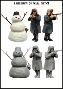 画像2: エボリューション[EM-35107]1/35　子供達の戦争(3)雪だるまが戦友 (2)