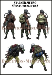 画像2: エボリューション[EM-35183]1/35　ストーカー(5)地下鉄を徘徊するガスマスク姿の二人組み(FPSゲームキャラクター) (2)