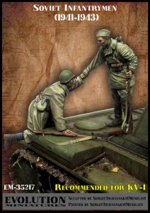 画像2: エボリューション[EM-35217]1/35 WWII 露/ソ ソビエト赤軍歩兵 戦車搭乗手を貸す戦友1941〜1943 (2)