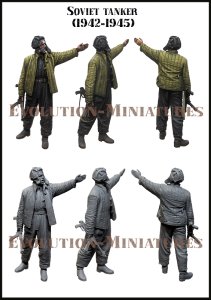 画像2: エボリューション[EM-35246]1/35 WWII ソ/露 左腕を挙げる戦車兵 1942-1945 (2)