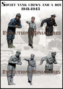 画像1: エボリューション[EM-35255]1/35 WWII 露/ソ 赤軍戦車兵と少年(3体入) (1)