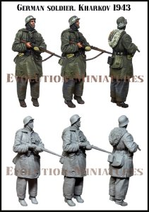 画像2: エボリューション[EM-35222]1/35 WWII ドイツ歩兵 警戒する冬季装備の兵士(1943〜45) (2)