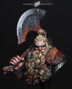 画像1: ガラパゴスミニチュア[GP-B004]1/10胸像 ヴォルカン・ロストブラッド 竜を切り裂く者 (1)