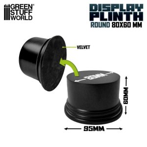 画像2: グリーンスタッフワールド[GSWD-2702]円柱型展示台座8cm径 ブラック (2)