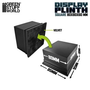 画像2: グリーンスタッフワールド[GSWD-2706]正四角柱展示台座 8x8 cm ブラック (2)
