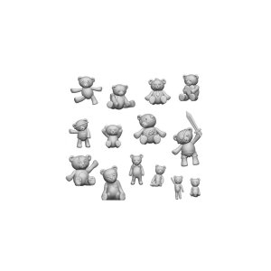 画像4: グリーンスタッフワールド[GSWD-2926]ジオラマアクセサリー テディベアぬいぐるみセット (4)