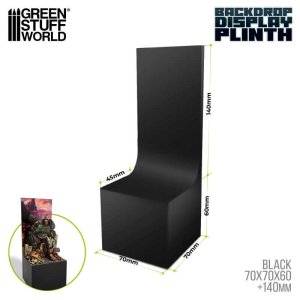 画像1: グリーンスタッフワールド[GSWD-3474]背面付き正方形高座展示台7×7×6cmブラック (1)