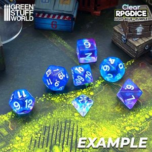 画像2: グリーンスタッフワールド[GSWD-4082]６面体ダイス12mm　ライトブルー×パープル（36個入） (2)
