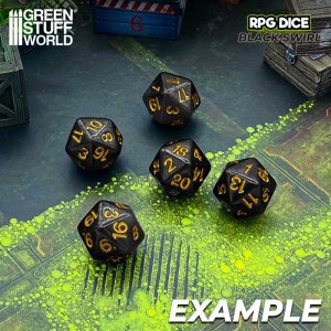 画像2: グリーンスタッフワールド[GSWD-4085]20面体ダイス20mm　ブラック（5個入） (2)
