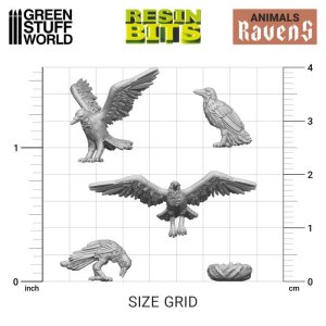 画像3: グリーンスタッフワールド[GSWD-12293]ジオラマアクセサリー 3Dプリントセット カラス(12個入) (3)