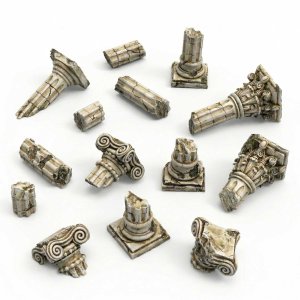 画像4: グリーンスタッフワールド[GSWD-12386]ギリシャ風折れた円柱　1/48〜1/35 (4)