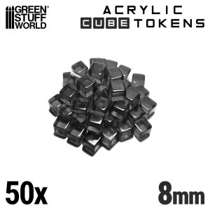 画像1: グリーンスタッフワールド[GSWD-4657]ブラックキューブトークン 8mm (1)