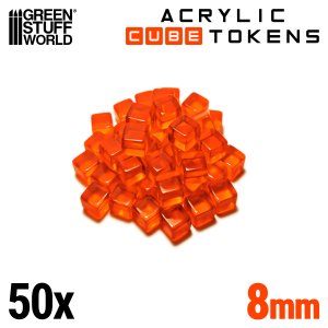 画像1: グリーンスタッフワールド[GSWD-4663]オレンジキューブトークン 8mm (1)