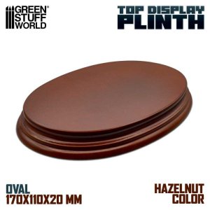 画像1: グリーンスタッフワールド[GSWD-4772]楕円型デイスプレイ台座 17x11 cm ヘーゼルナッツブラウン (1)