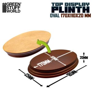 画像2: グリーンスタッフワールド[GSWD-4772]楕円型デイスプレイ台座 17x11 cm ヘーゼルナッツブラウン (2)