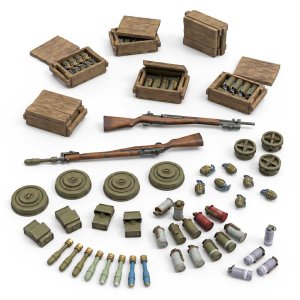 画像4: グリーンスタッフワールド[GSWD-12712］1/35　WWII 米軍 武器・弾薬セット (4)