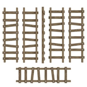 画像4: グリーンスタッフワールド[GSWD-12720]Large Wooden Ladders 1:48-1:35 (4)