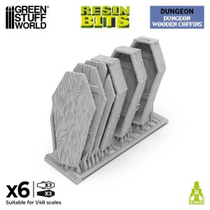 画像2: グリーンスタッフワールド[GSWD-12721]Dungeon Wooden Coffins 1:48 (2)