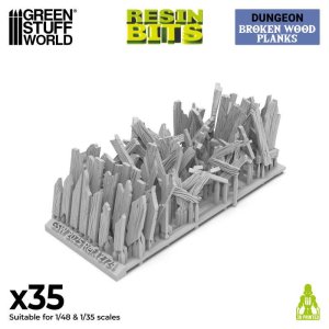 画像2: グリーンスタッフワールド[GSWD-12724]Broken Wood Planks 1:48-1:35 (2)