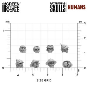 画像3: グリーンスタッフワールド[GSWD-12743]1000x Battlefield Resin Skulls 1:48-1:35 (3)