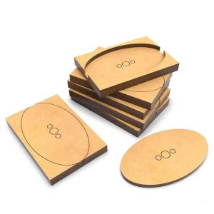 画像1: グリーンスタッフワールド[GSWD-12766]MDFベースアダプター - 楕円形35x60mmから長方形40x60mm (1)