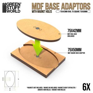 画像2: グリーンスタッフワールド[GSWD-12767]MDF Base adapter - Oval 75x42mm to Square 75x50mm (2)