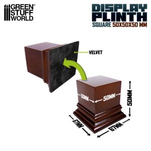 画像2: グリーンスタッフワールド[GSWD-4954]正四角柱展示台座 5x5 cm ヘーゼルナッツブラウン (2)