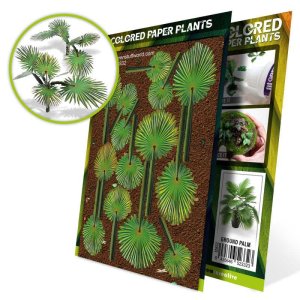 画像1: グリーンスタッフワールド[GSWD-12832]Colored Paper Plants - Ground Palm (1)
