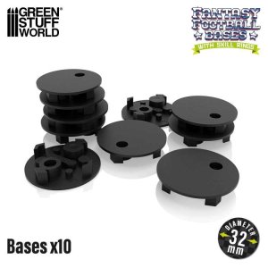 画像1: グリーンスタッフワールド[GSWD-12890]Compatible Blood Bowl Bases 32mm (X10) (1)