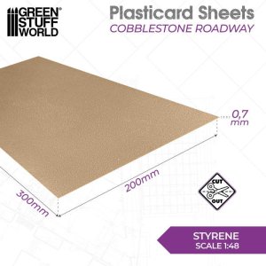 画像2: グリーンスタッフワールド[GSWD-5058]プラスチックシート - 丸石 - 道路テクスチャーシート (2)