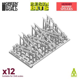 画像4: グリーンスタッフワールド[GSWD-12967]3Dプリントセット - ドワーフの槍1:48 (4)