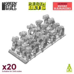 画像4: グリーンスタッフワールド[GSWD-12968]3Dプリントセット - ドワーフハンマー1:48 (4)