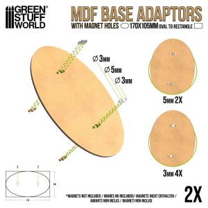 画像3: グリーンスタッフワールド[GSWD-13115]MDFベースアダプター - オーバル 170x105mmから長方形 (3)