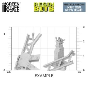画像3: グリーンスタッフワールド[GSWD-13206]3Dプリントセット - 工業用金属ビーム 1:48-1:35 (3)