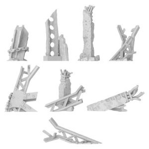 画像4: グリーンスタッフワールド[GSWD-13206]3Dプリントセット - 工業用金属ビーム 1:48-1:35 (4)