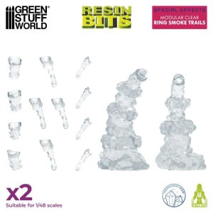 画像5: グリーンスタッフワールド[GSWD-13624]3Dプリントセット - モジュラークリアリングスモークトレイル2個入り多段煙 (5)