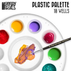 画像2: グリーンスタッフワールド[GSWD-5389]プラスチックラウンドミキシングパレット (2)