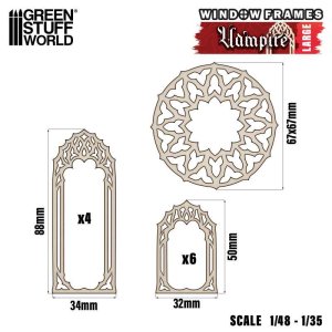 画像2: グリーンスタッフワールド[GSWD-13256]ミニチュア窓枠　ヴァンパイア - Large (2)