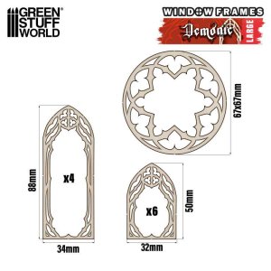 画像2: グリーンスタッフワールド[GSWD-13259]ミニチュア窓枠　デモニック - Large (2)