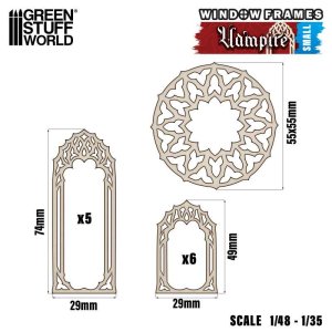 画像2: グリーンスタッフワールド[GSWD-13261]ミニチュア窓枠　ヴァンパイア - Small (2)