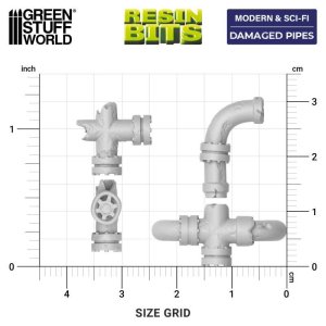 画像3: グリーンスタッフワールド[GSWD-13303]3Dプリントセット - 損傷したパイプ 1:48-1:35 (3)