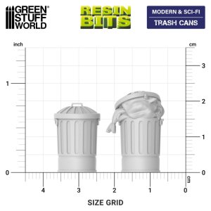 画像2: グリーンスタッフワールド[GSWD-13307]3Dプリントセット - ゴミ箱 1:48 (2)