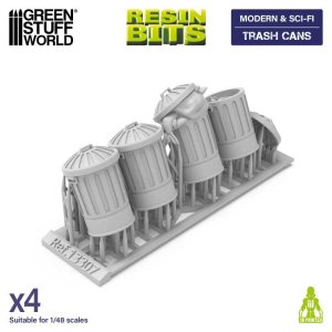 画像3: グリーンスタッフワールド[GSWD-13307]3Dプリントセット - ゴミ箱 1:48 (3)